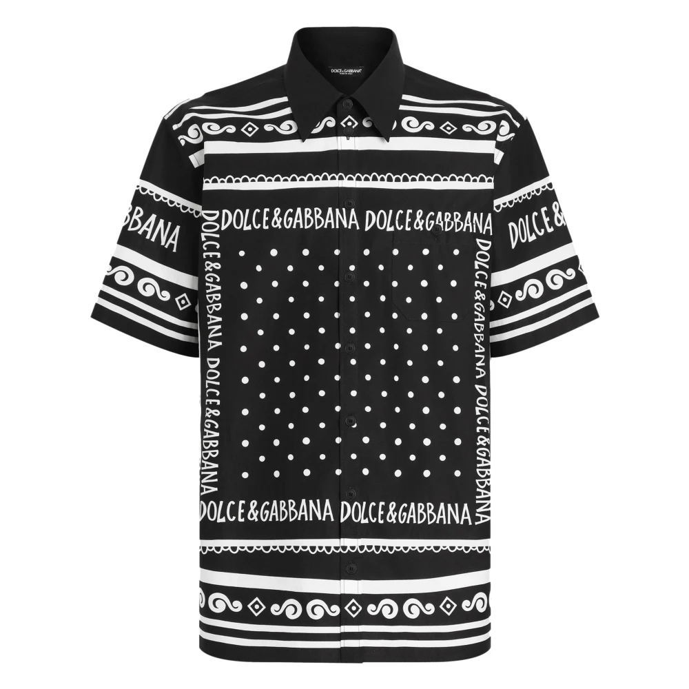 Dolce & Gabbana Zwart All-Over Print Shirt Italië Black Heren