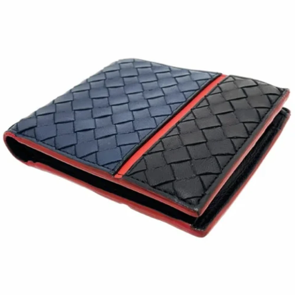 Bottega Veneta Vintage Pre-owned Leather wallets Blue Dames