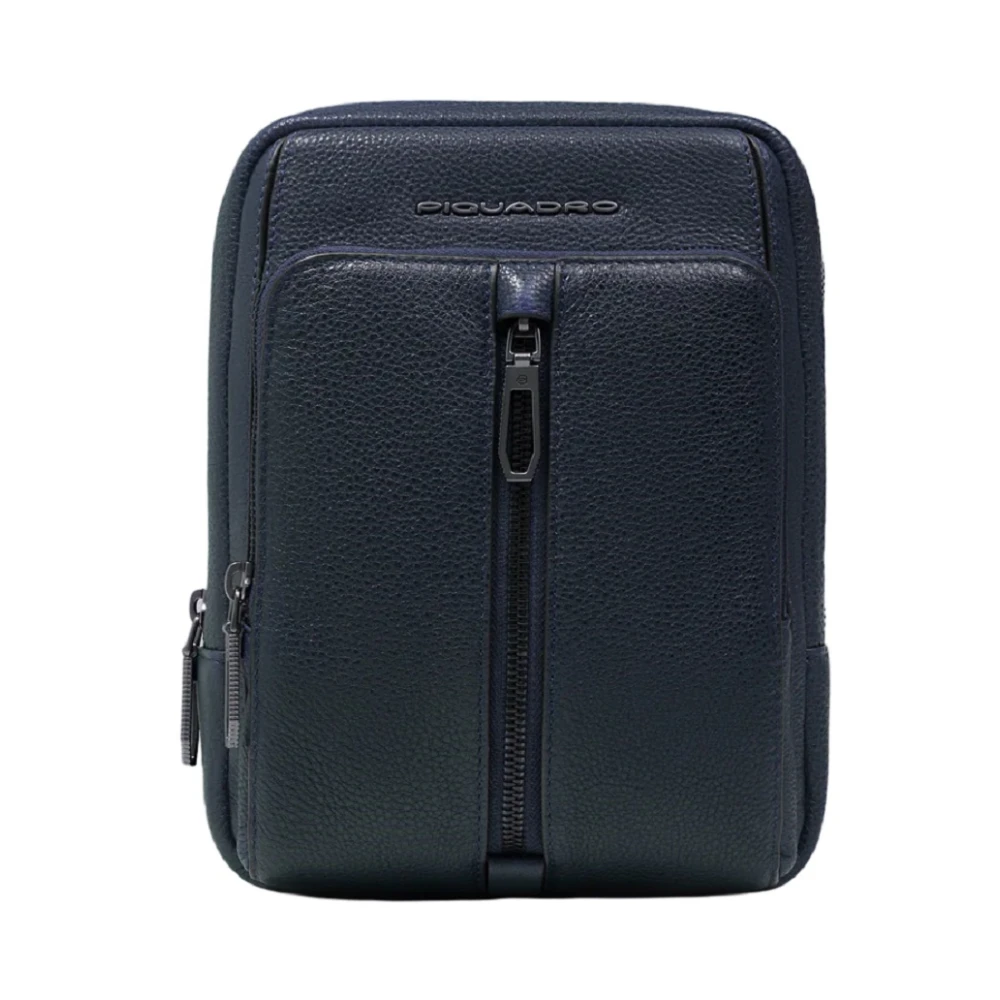 Piquadro Blauwe Schoudertas met iPad Houder Blue Heren