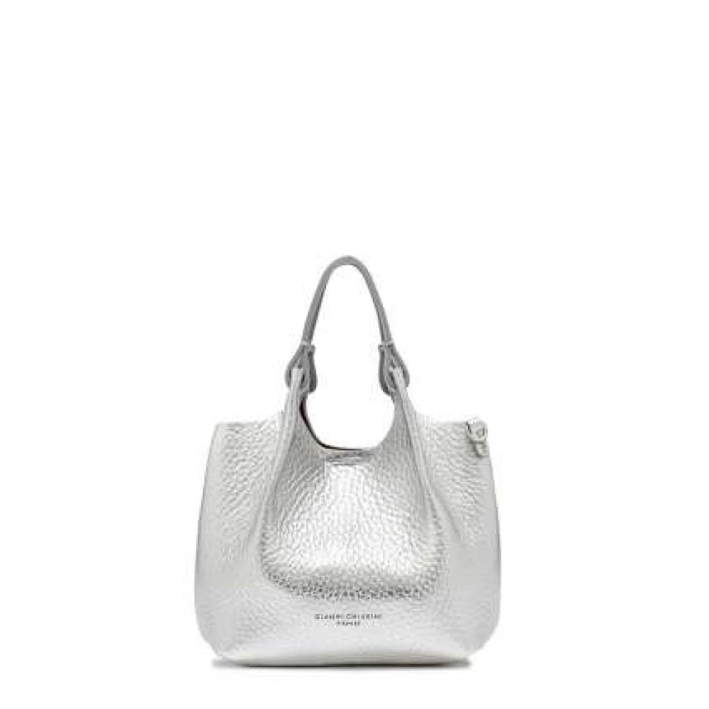 Gianni Chiarini Moderne leren handtas met magneetsluiting Gray Dames