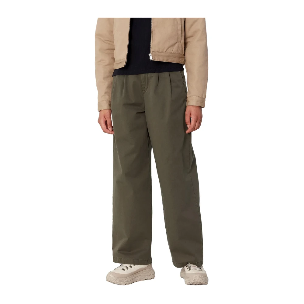 Carhartt Wip Women's Green Leola Mirage Trousers - Wide Trousers - W27 - Trousers