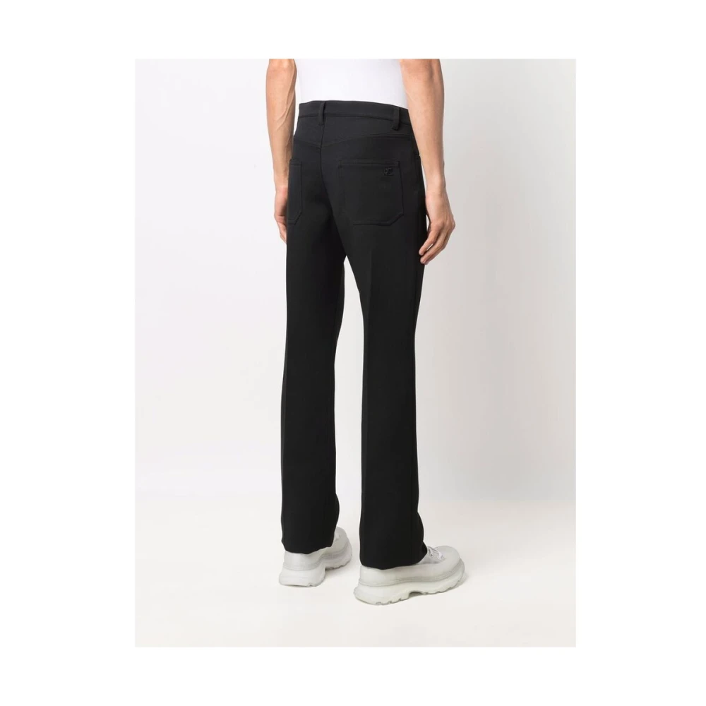 Courrèges Zwarte Katoenen Straight Leg Broek Black Heren