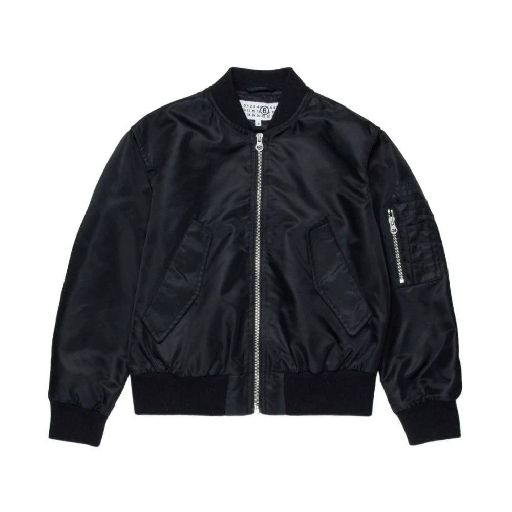 Mm6 Maison Margiela Unisex Kids Black Coats - Light Jackets - 14 Y - Kids