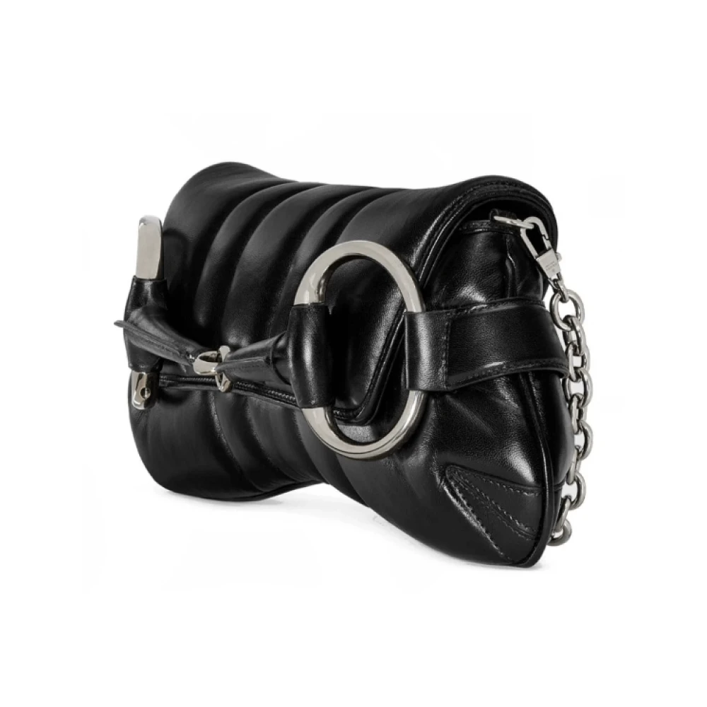 Gucci Gewatteerde Horsebit Kettingtas Black Dames