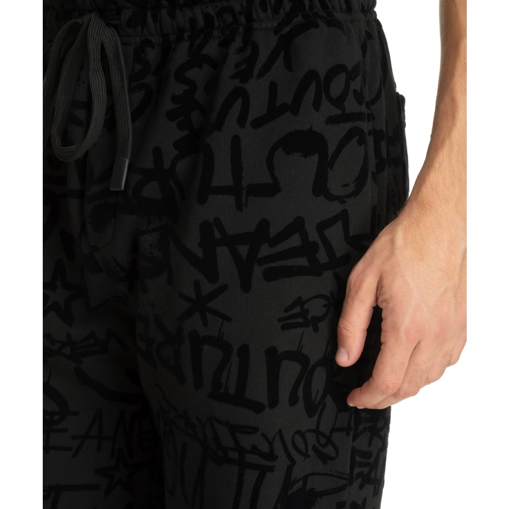 Versace Jeans Couture Logo Graffiti Sweatpants Black Heren