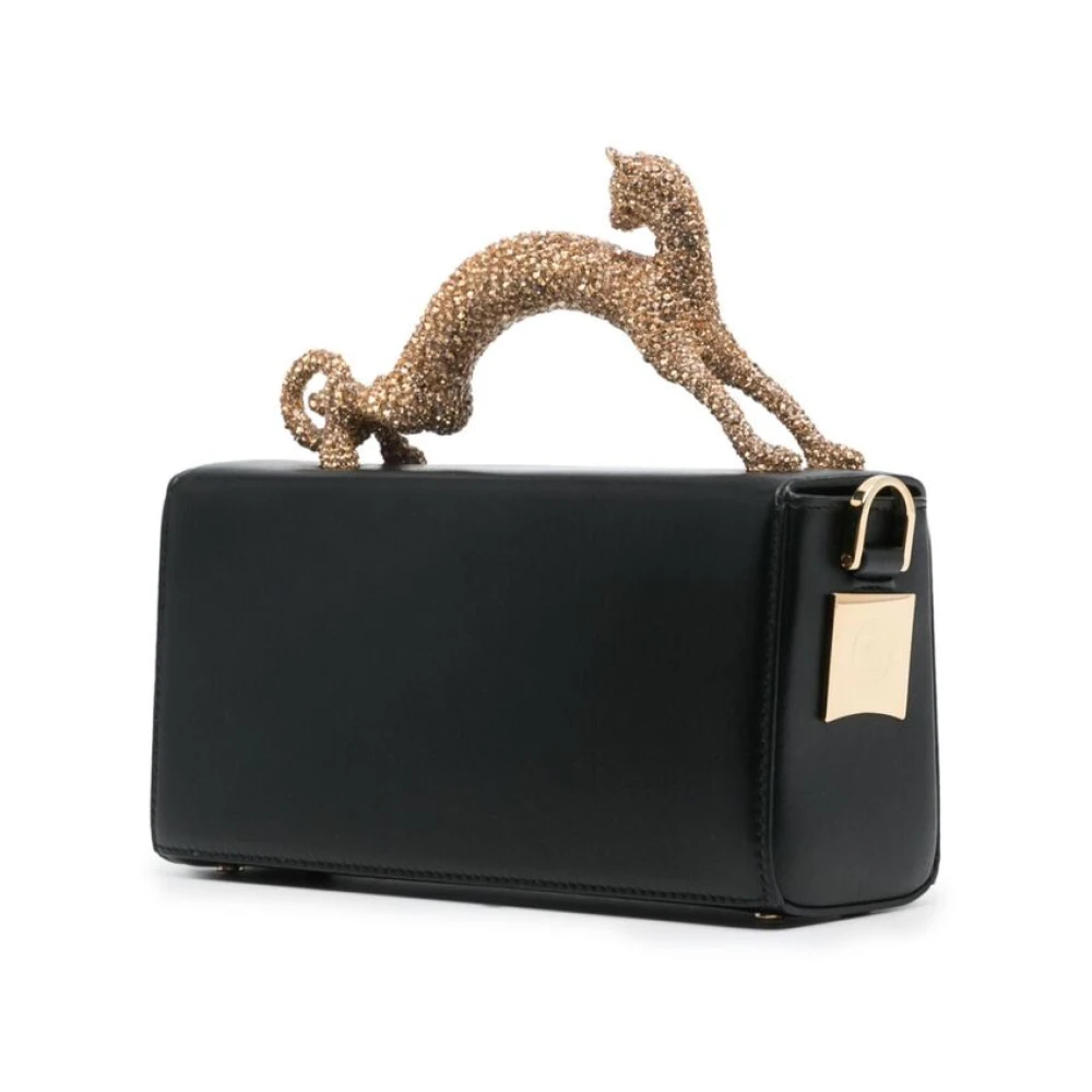 Lanvin Zwarte Leren Sieraden Top Handvat Tas Black Dames