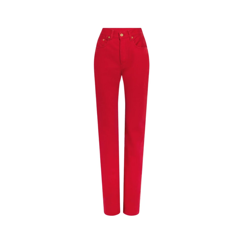 Jacquemus Rode Straight Leg Jeans Red Dames