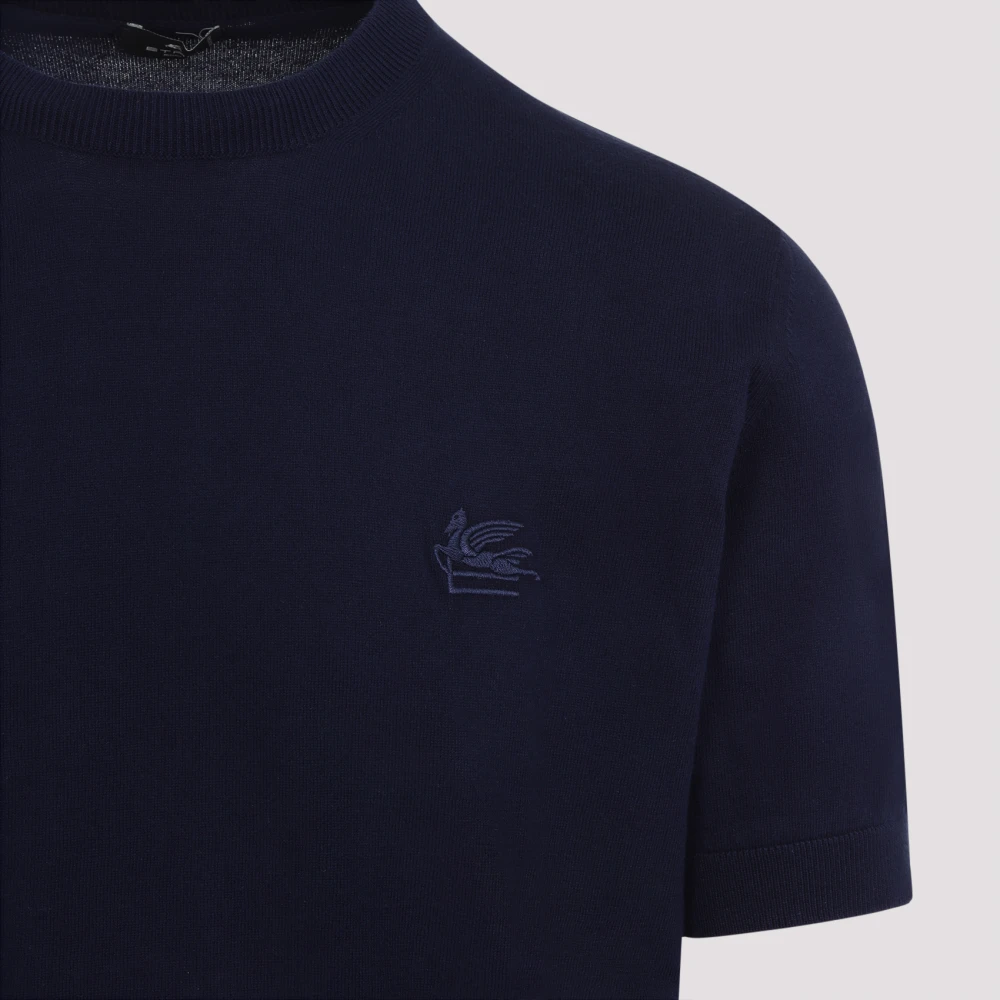 ETRO Blauw T-shirt voor mannen Stijlvol Ss25 Blue Heren