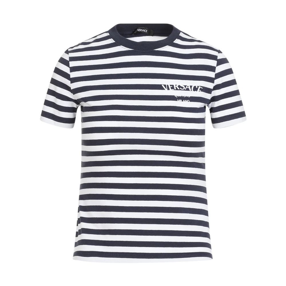 Versace Nautische Strepen T-Shirt Wit Multicolor Dames