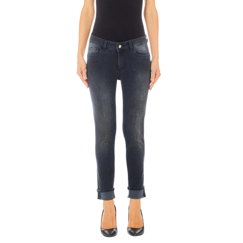 Liu Jo Zwarte Slim Monroe Jeans Black Dames