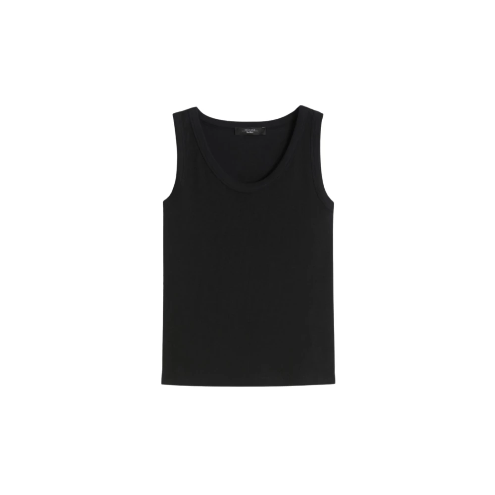 Weekend Max Mara Women's Black Sleeveless Tops, L, Wkdmultic Top