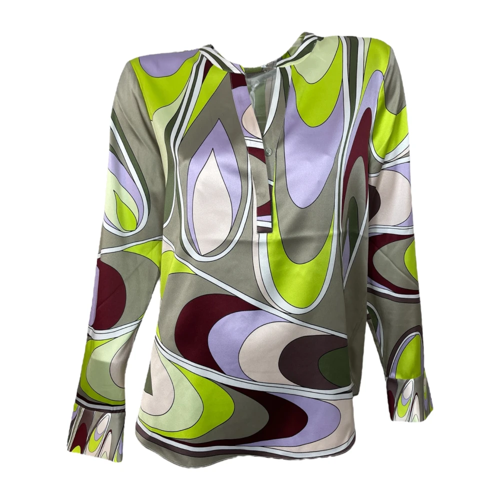 Herzen's Angelegenheit Zijden blouse met stretchstof Multicolor Dames