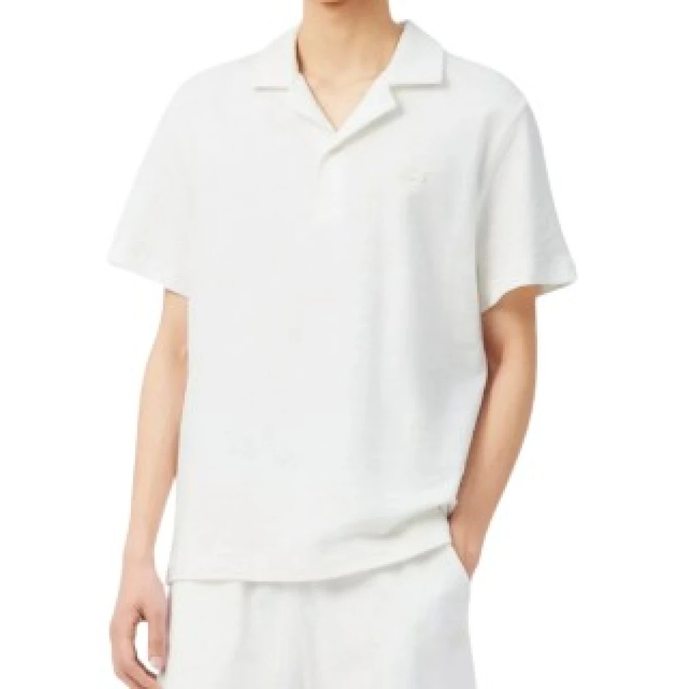 Lacoste Men's White Polo Shirts, M, Classic Fit Textured Polo