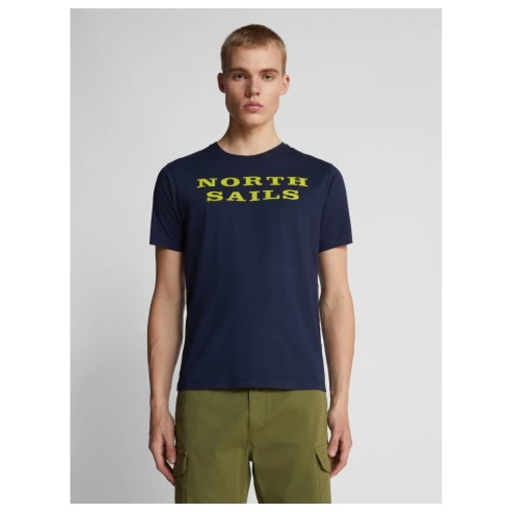 North Sails Organisch T-shirt met ronde hals en korte mouwen Blue Heren