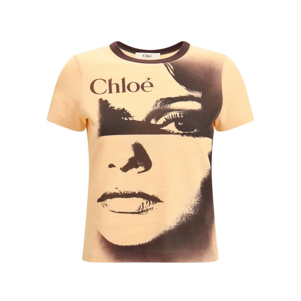 Chloé - Tops > T-Shirts - Brown - Chloé - Modalova