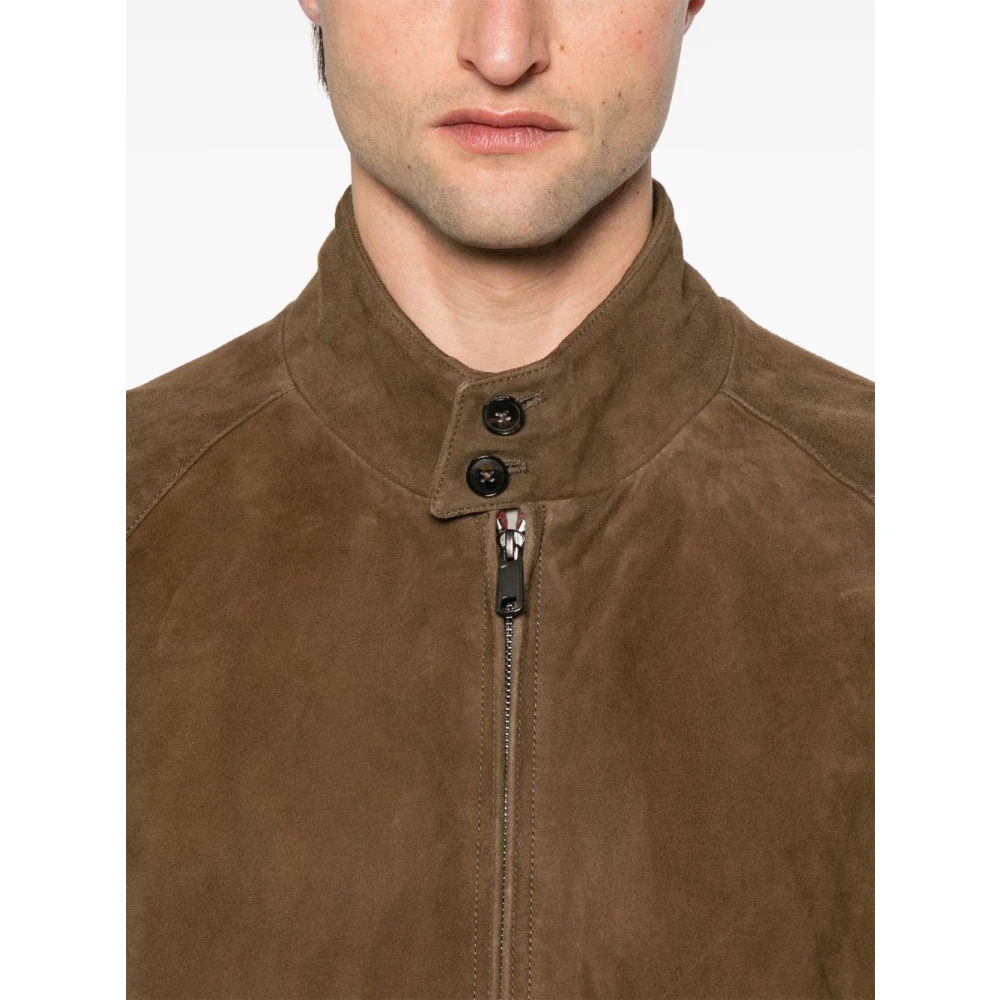 Baracuta Groen leren jas voor mannen Brown Heren