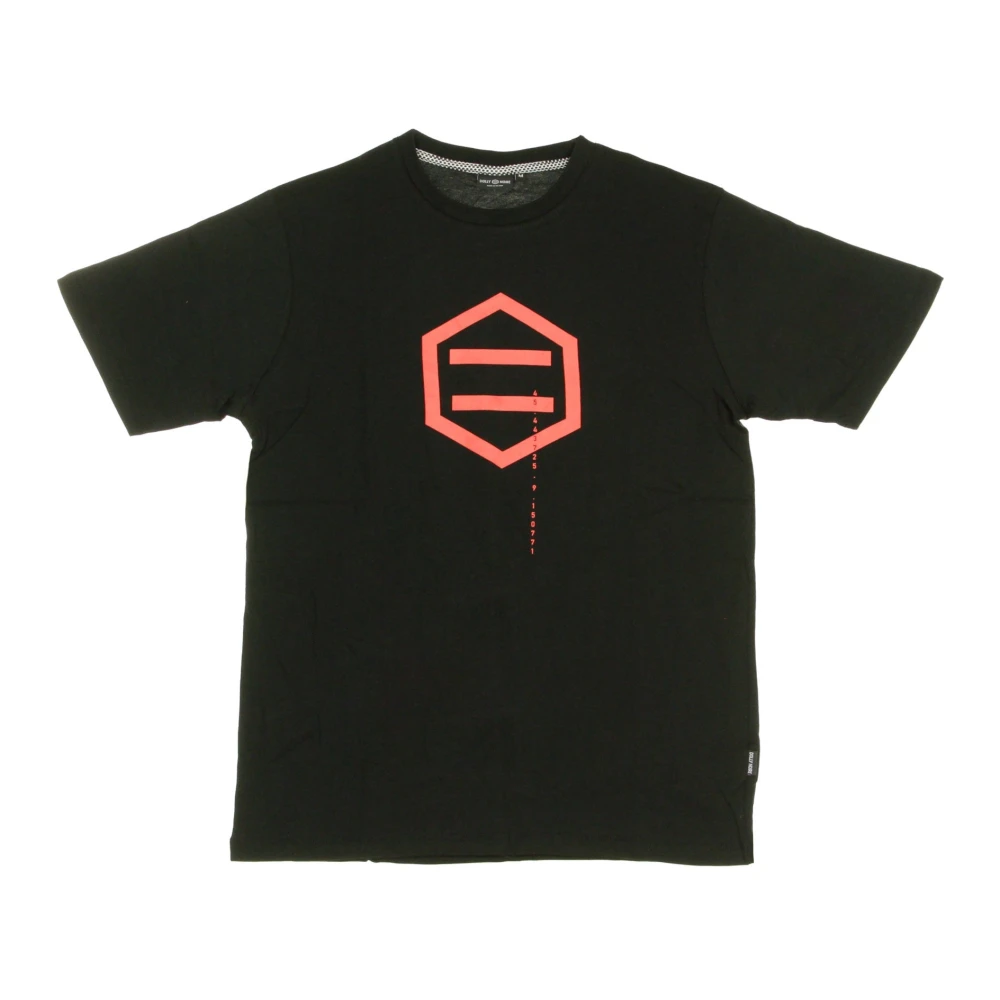Dolly Noire Men's Black T-Shirts, Xl, Hexagon & Red Tee
