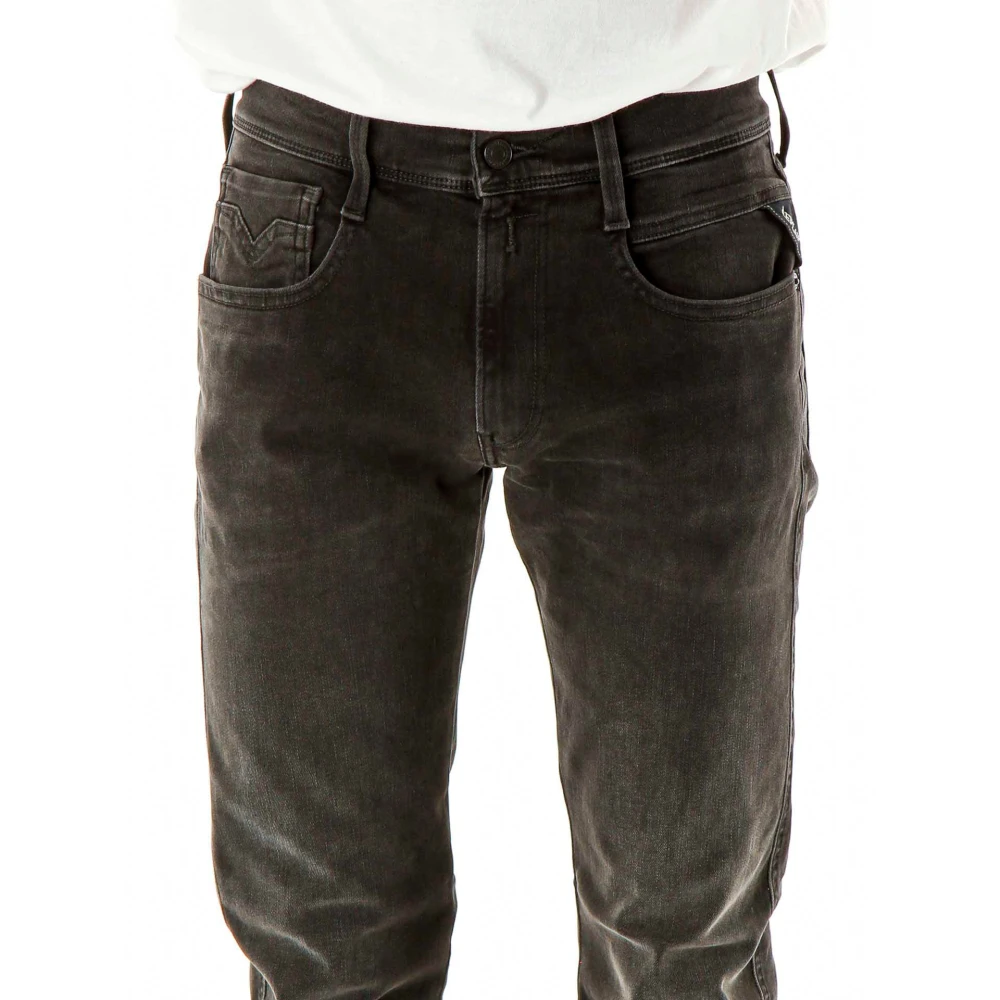 Replay Slim Fit Mid Waist Jeans Gray Heren