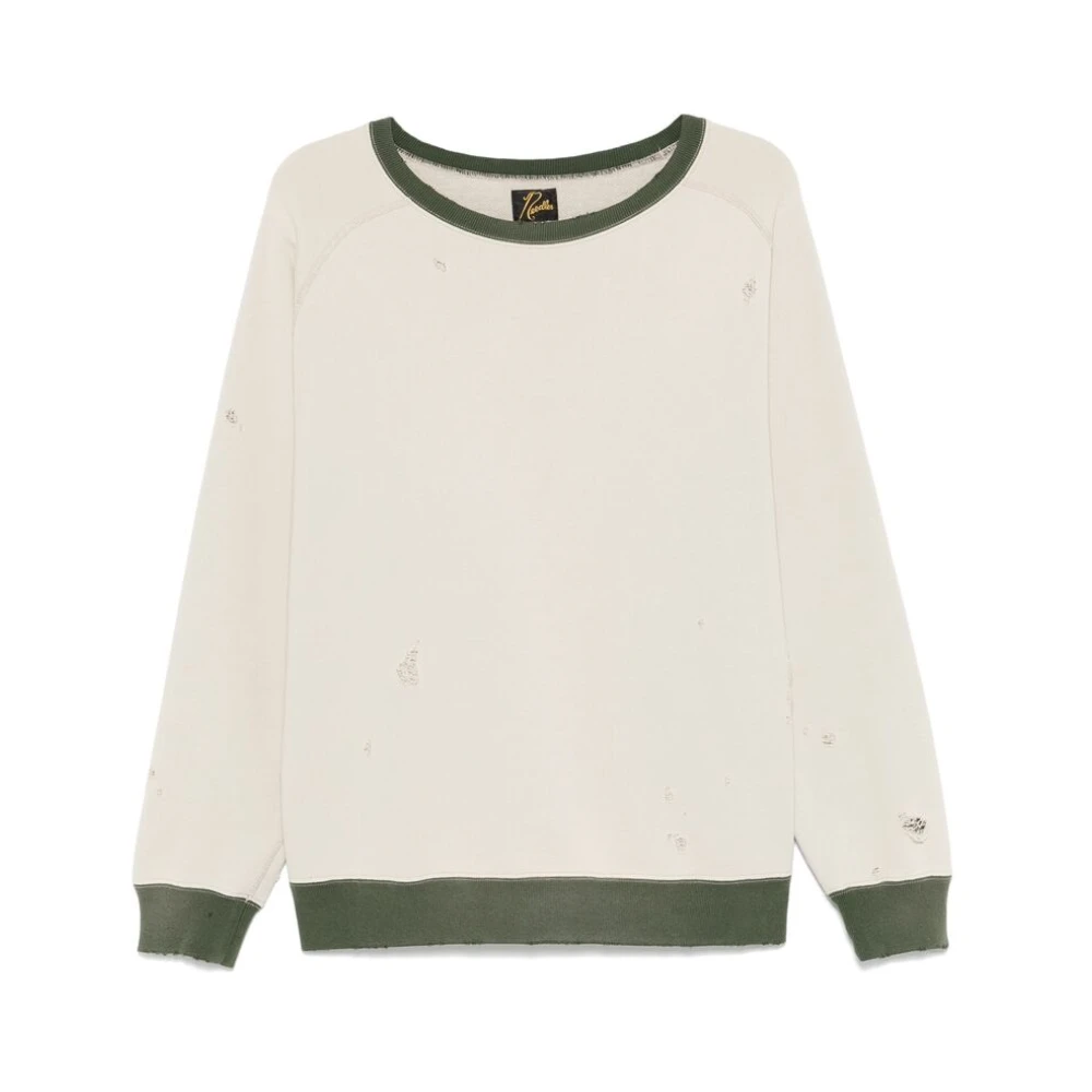 Needles Kleur-Blok Katoenen Trui Beige Heren
