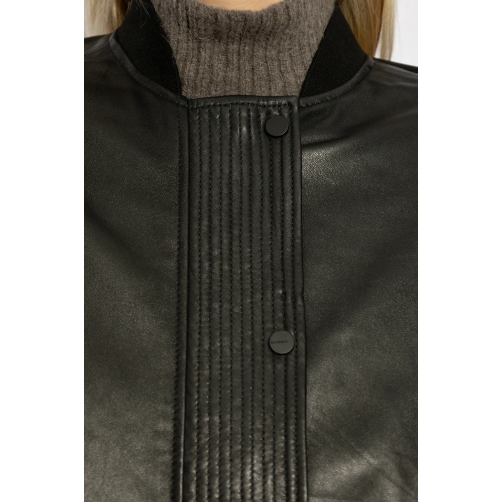 AllSaints Leren Sofi Bomberjack Black Dames