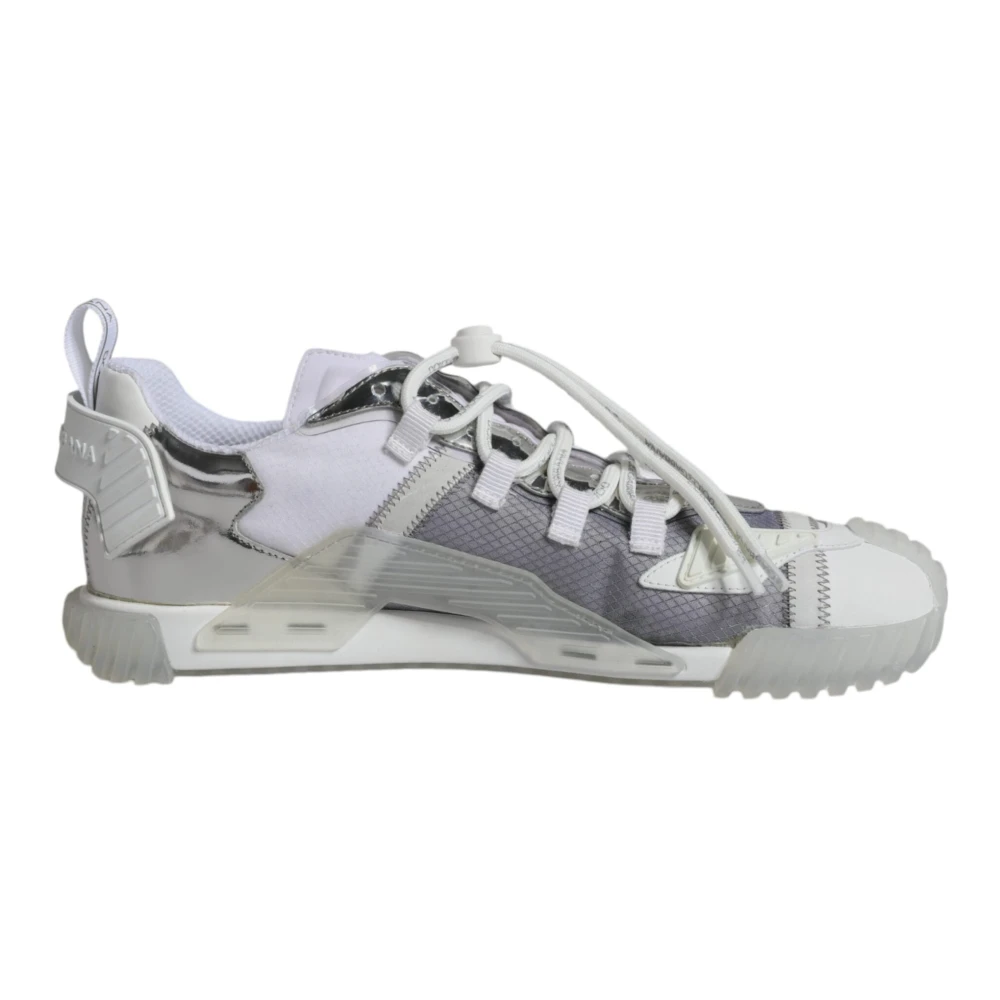 Dolce & Gabbana , Sneakers, Male, White, 10 Uk, Whitesilver Portofino Trainers Ns1 Low Top - Image 3