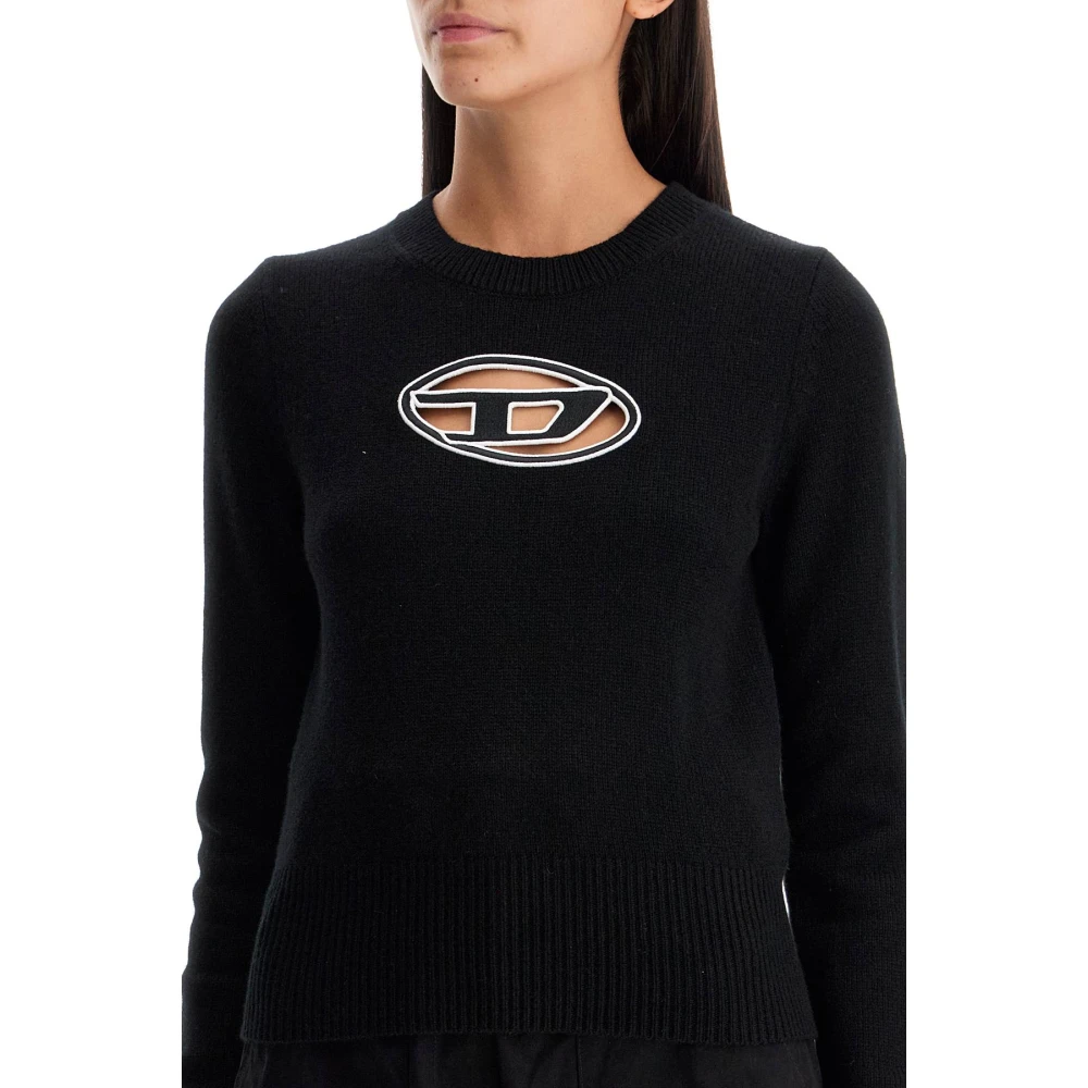 Diesel Wol Kasjmier Crew Neck Sweater Black Dames