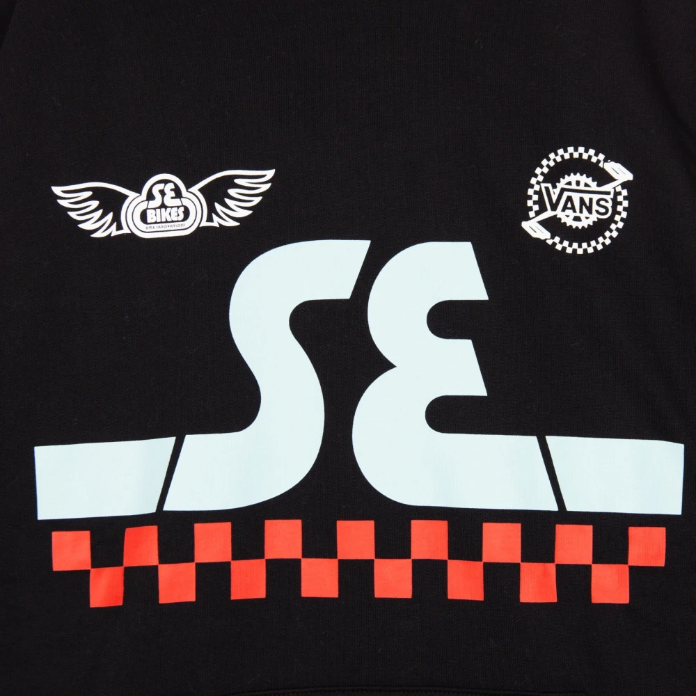 Vans Zwarte Herenhoodie met Se Bikes Print Black Heren