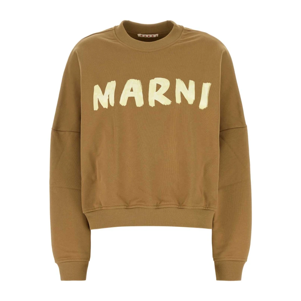 Marni Oversize Biscuit Katoenen Sweatshirt Brown Dames