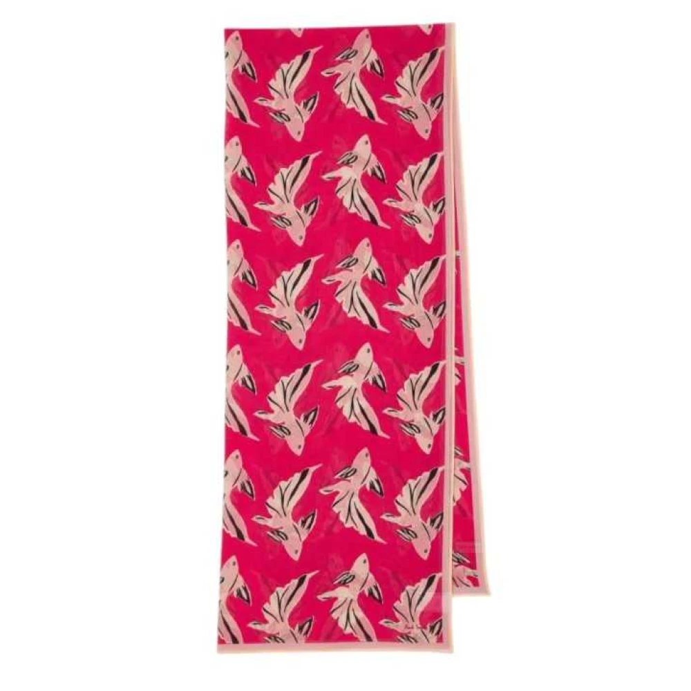 Paul Smith Vrouw Multicolor Accessoires Dames, Veelkleurig, One Size, Katoen, Foulard Met Visprint