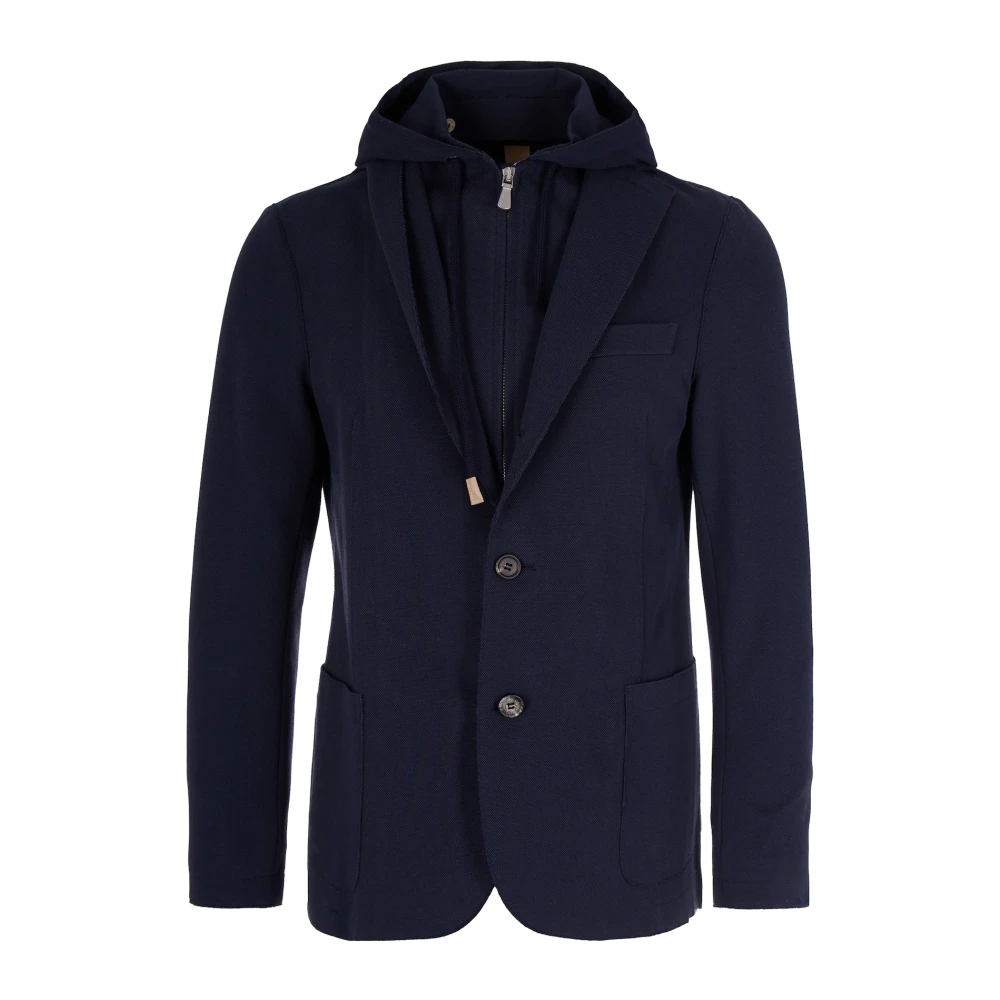 Eleventy Mannelijk Blauw Single-Breasted Blazer