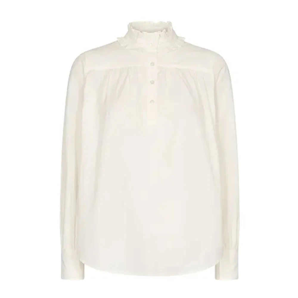 Mos Mosh Beige Blouses, Female, M, Elegant Ls Blouse In Ecru