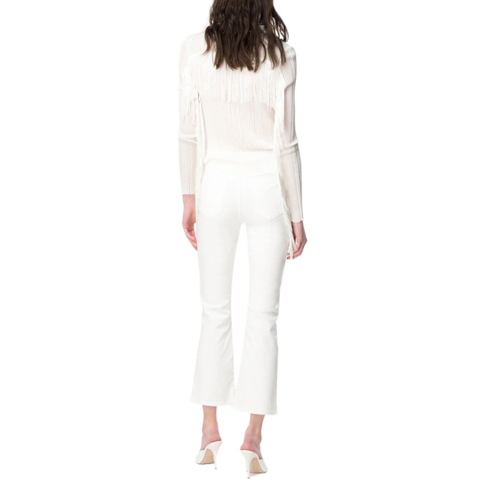 pinko Bootcut Cropped Trousers in Wit White Dames