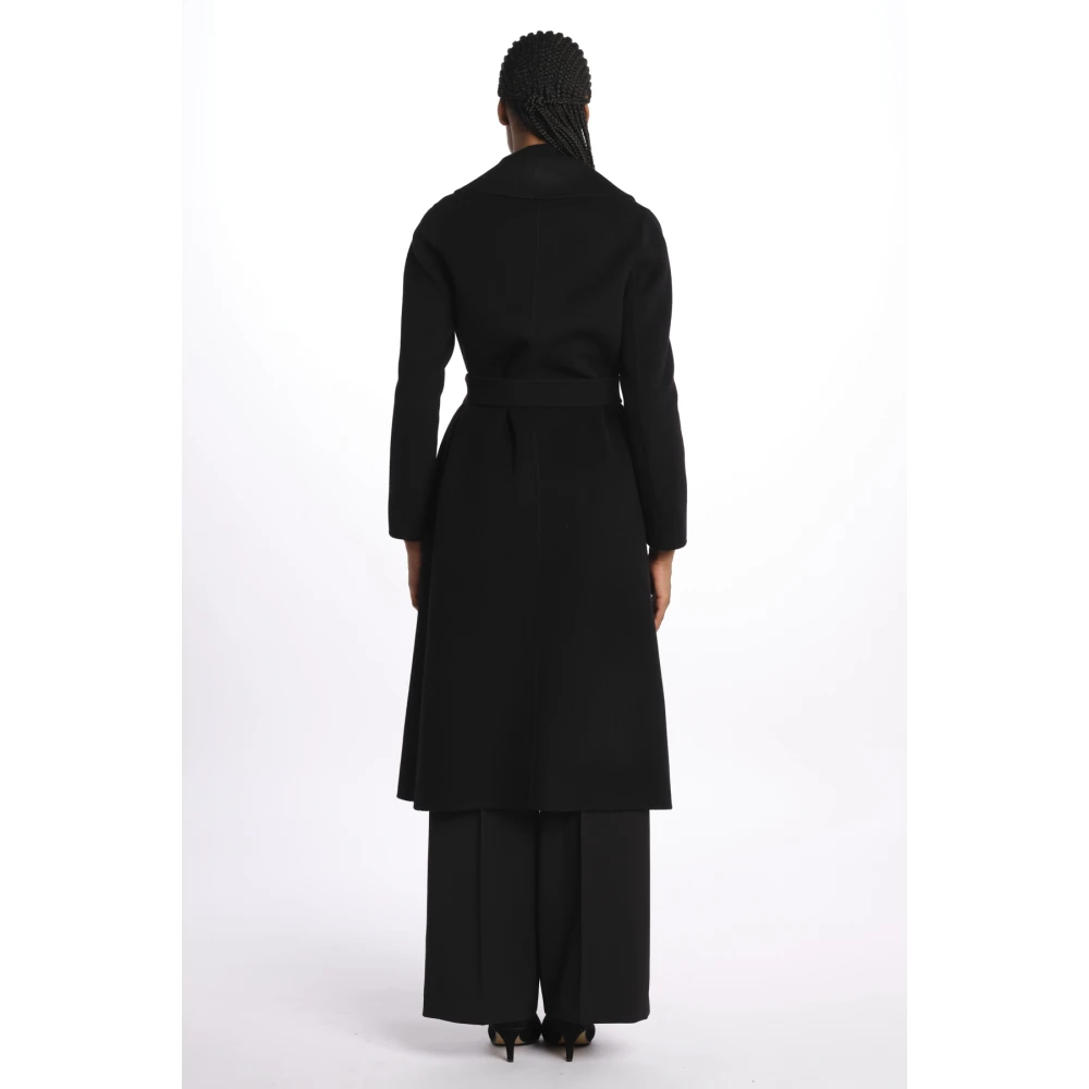 Max Mara Zwarte Manu dubbele ochtendjas jas Black Dames