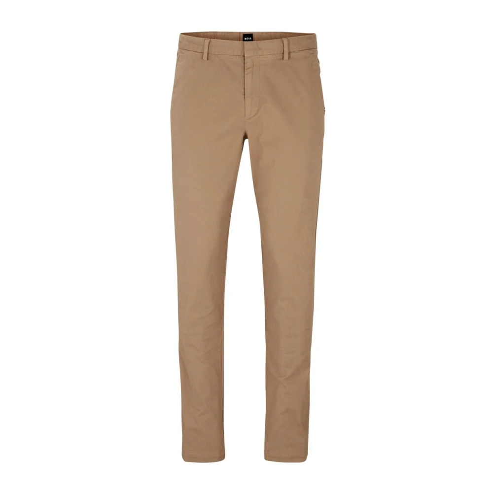 Hugo Boss Slim Fit Gabardine Katoenen Chino's Beige Heren