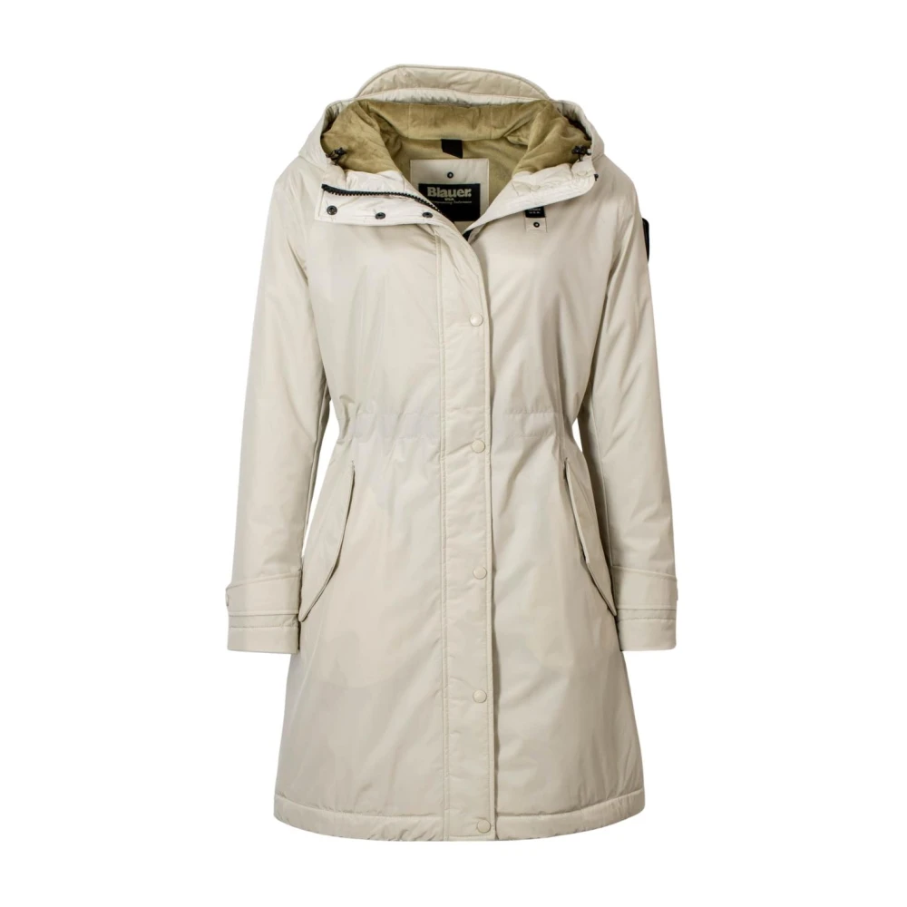 Blauer Women's Beige Long Nylon Parka - Parkas - S - Coats