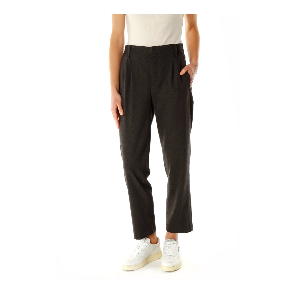 drykorn Klassieke Plooiende Broek met Relaxte Pasvorm Gray Dames