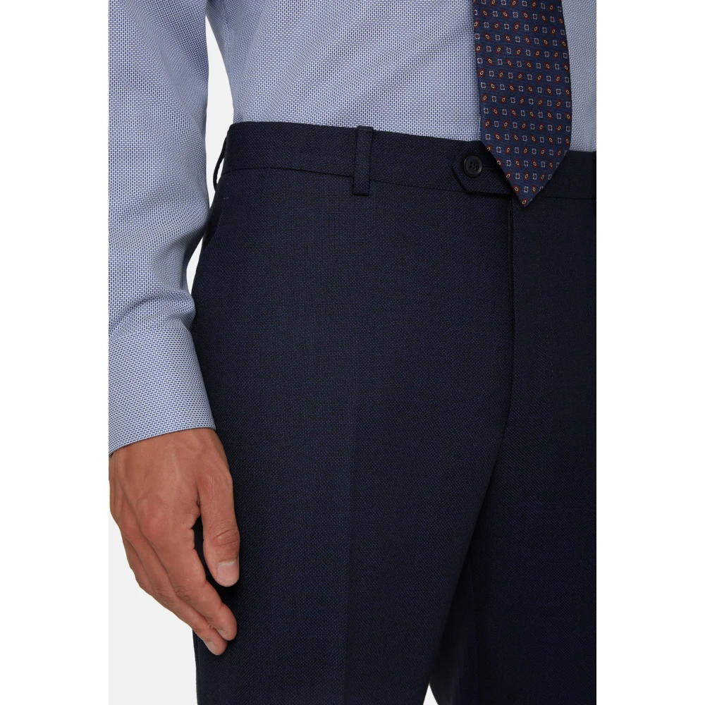 Boggi Milano Micro-Gestructureerd Pak in Super 130 Wol Blue Heren