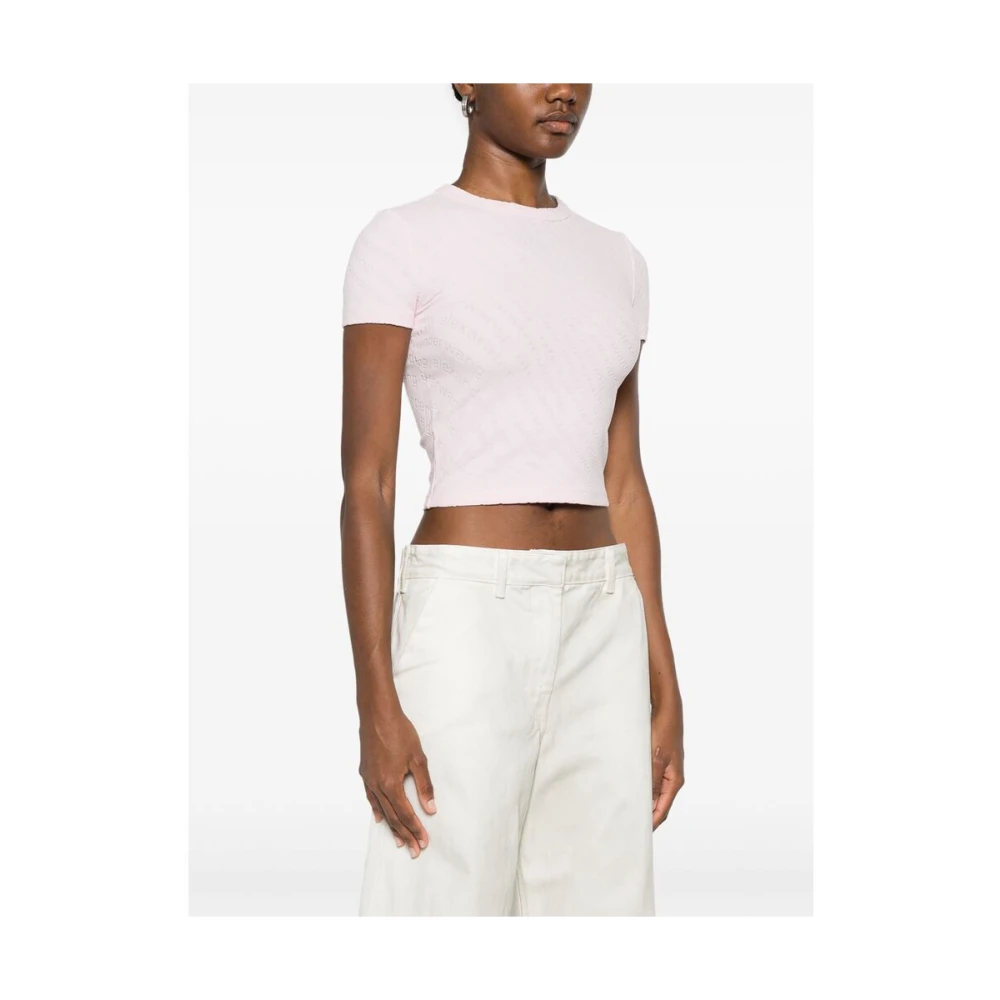 T by Alexander Wang Poederroze Crew Neck T-shirt Pink Dames