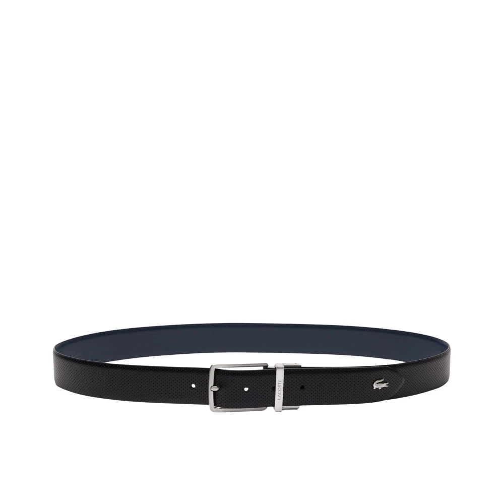 Lacoste Men's Black Belts, 130 Cm, Reversible Leather Belt Rc4097