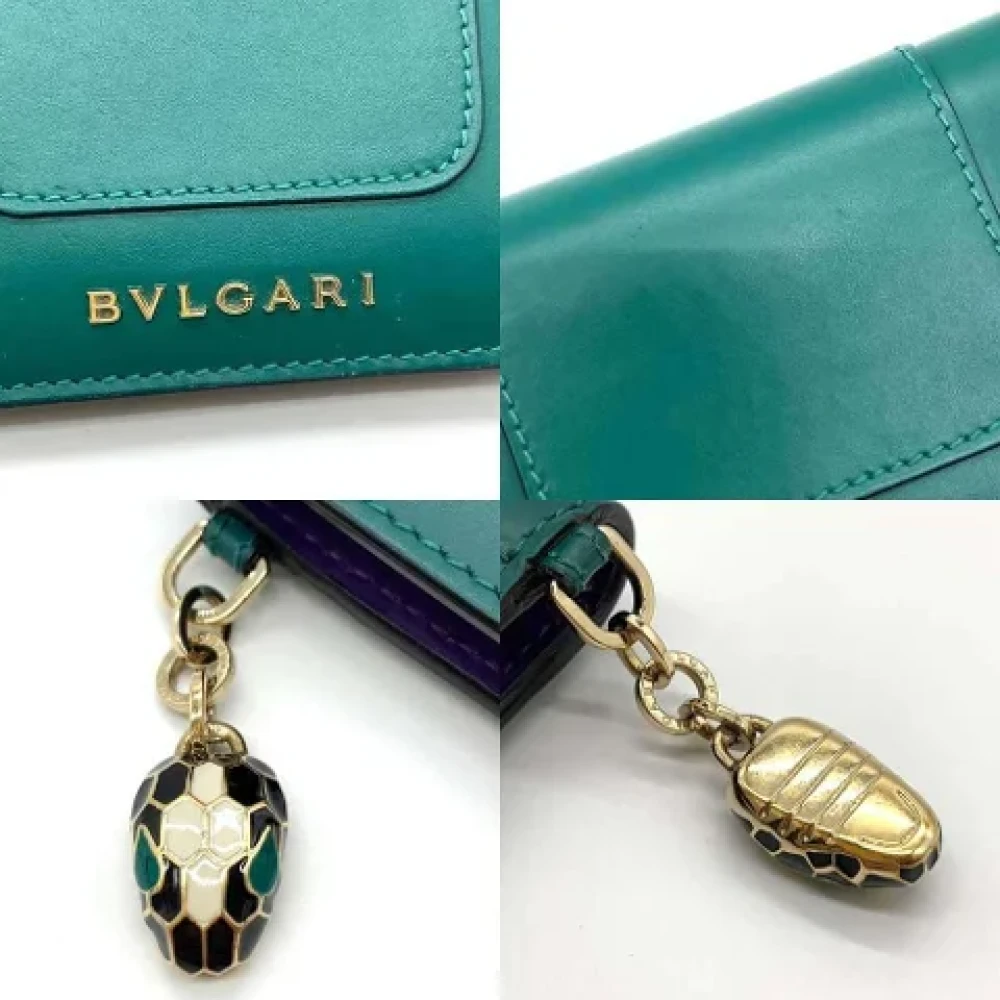 Bvlgari Vintage Pre-owned Leather wallets Green Dames