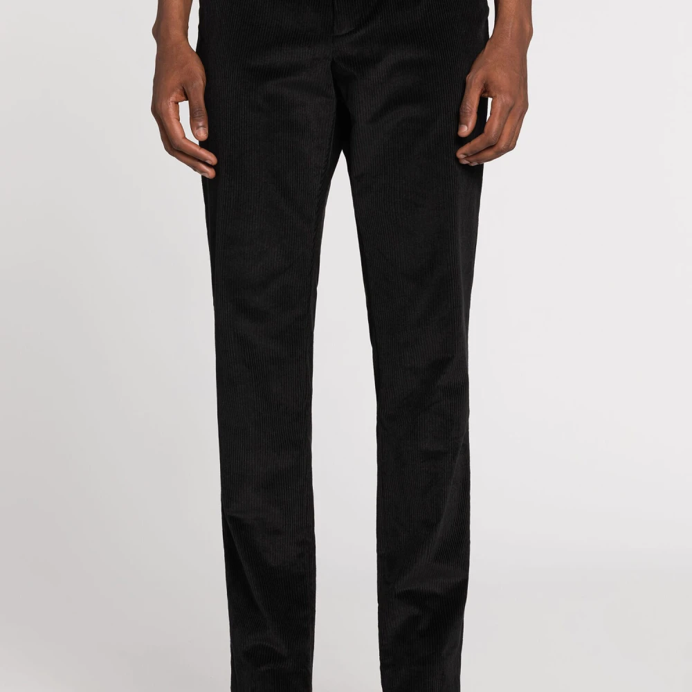 Roberto Cavalli Corduroy Tiger Tooth Broek Black Heren