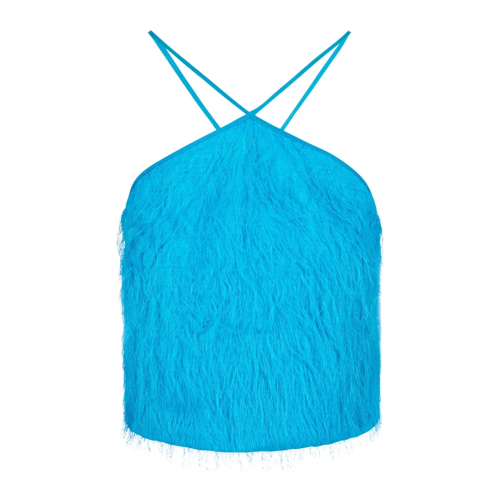 Iceberg Kobalt regular fit fluff viscose top Blue Dames