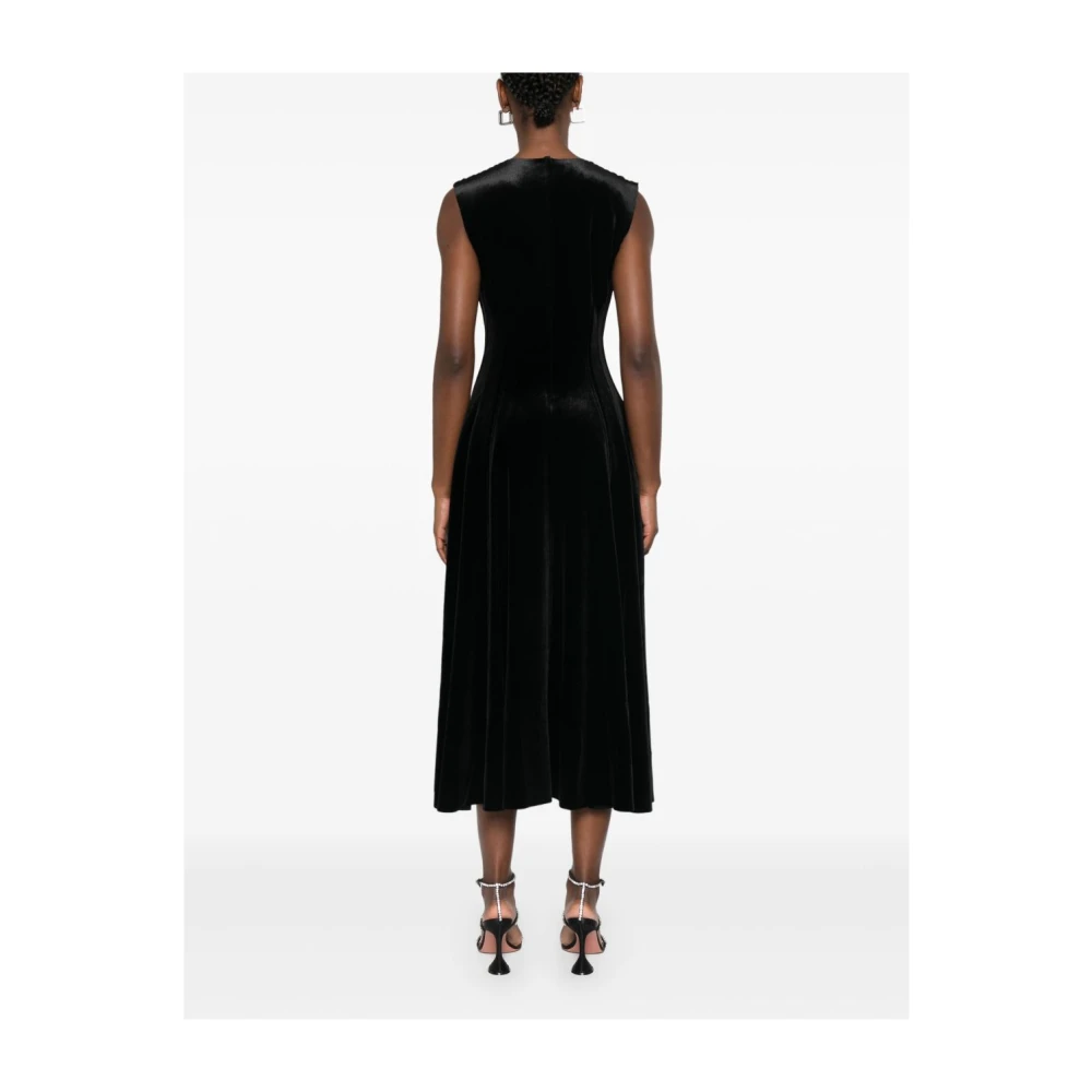 Norma Kamali Zwarte Mouwloze Crew Neck Jurk Black Dames
