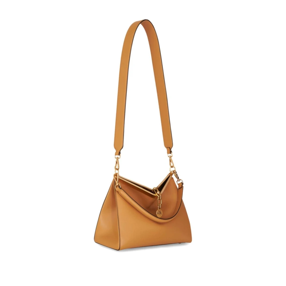 ETRO Bruine leren schoudertas met Pegasus motief Brown Dames