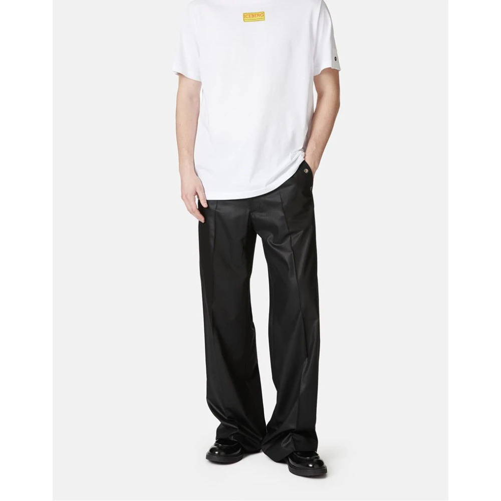 Iceberg Kortemouw T-shirt van katoenen jersey White Heren