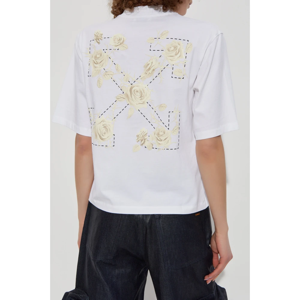 Off White Bedrukt T-shirt White Dames
