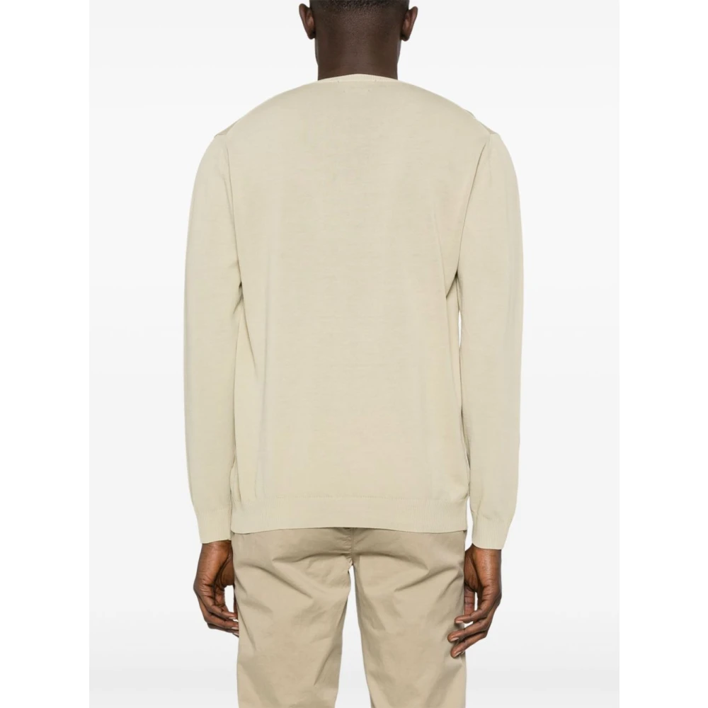 Daniele Fiesoli Beige Crew Neck Sweater Ribbed Beige Heren