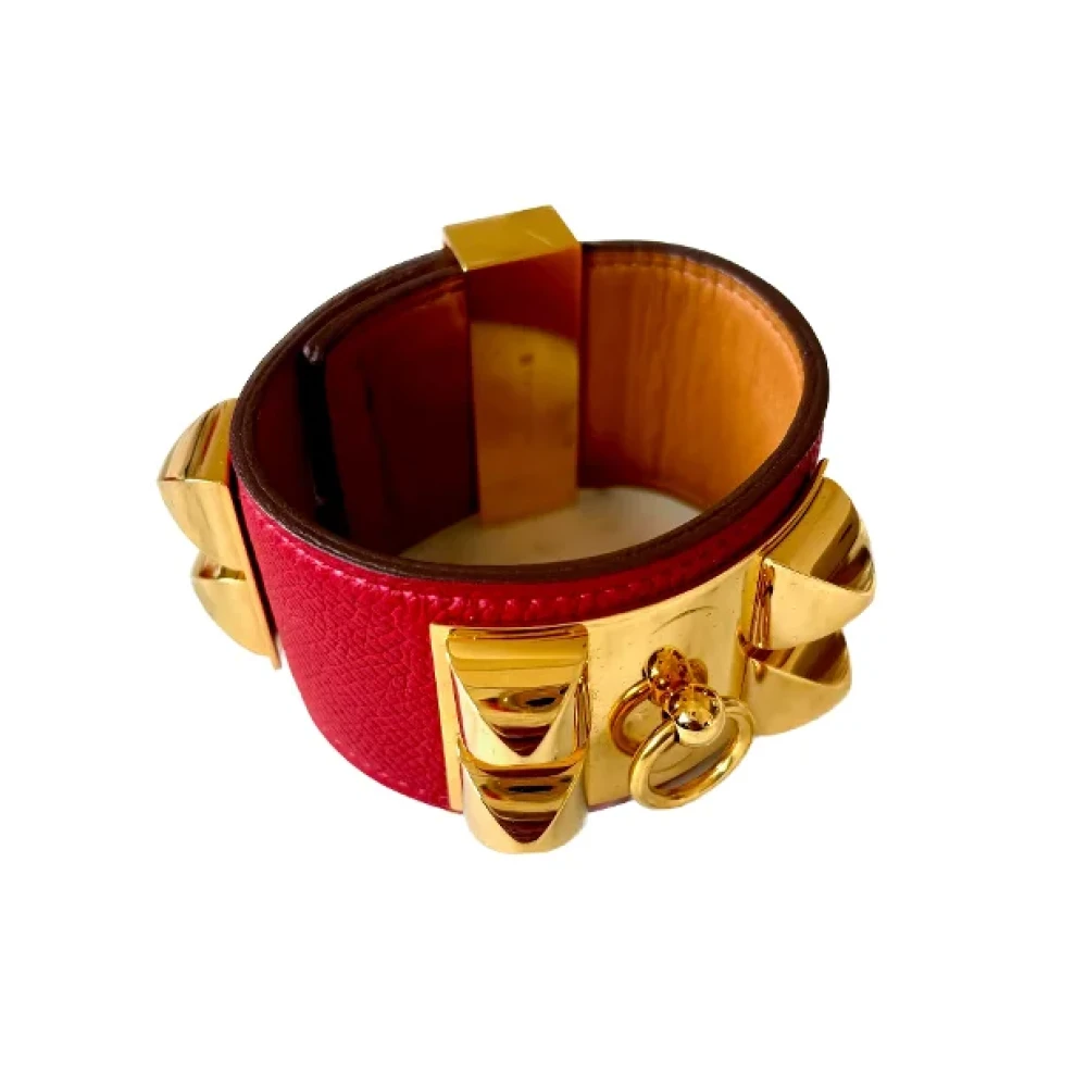 Hermès Vintage Pre-owned Laeder armband Red, Dam