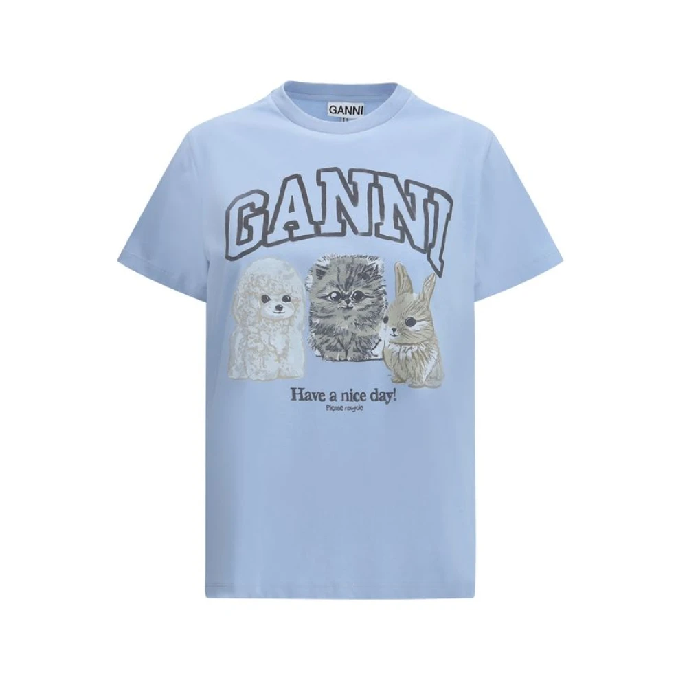 Ganni - Tops > T-Shirts - Blue - Ganni - Modalova