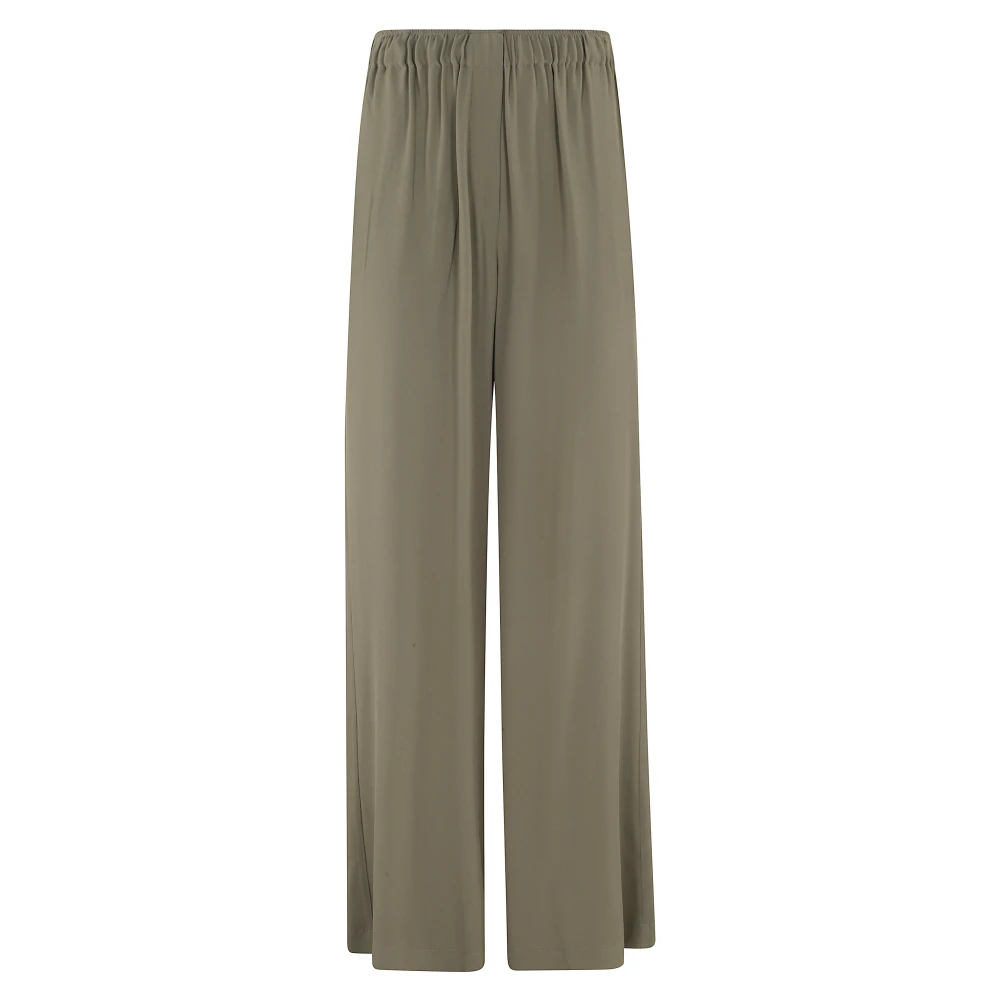 Federica Tosi Women's Green Wide Trousers, L, Fluid Trousers